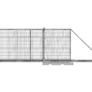 Tempofor SC Bauzaun Schiebetor Einzelne Manuell Rechts 500x187cm